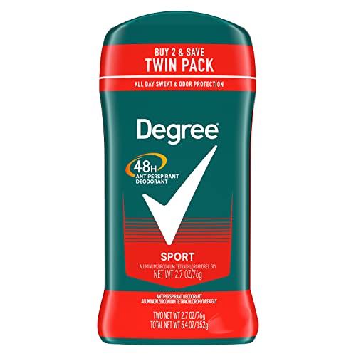 41tjx549jRL.jpg Degree Men Original Antiperspirant Deodorant for Men, Pack of 2, 48-Hour Sweat and Odor Protection, Sport 2.7 oz - Image 1