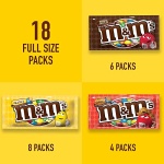M&M'S Peanut, Peanut Butter & Milk Chocolate Variety Pack Full Size Milk Chocolate Candy Assortment, 30.58 oz 18 ct - Image 8