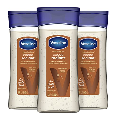 Version 1.0.0 Vaseline Intensive Care Cocoa Radiant For Glowing Skin 3 Count Body Gel Oil Body Oil Made with 100% Pure Cocoa Butter + Replenishing Oils 6.8oz - Image 1