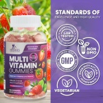 Multivitamin Gummies for Adults, Daily Gummy Vitamin for Women & Men, Extra Strength Immune Health Support Supplement with Vitamins A, C, D, E, B-6, B-12, Zinc and More - Non-GMO, Berry - 120 Gummies - Image 7
