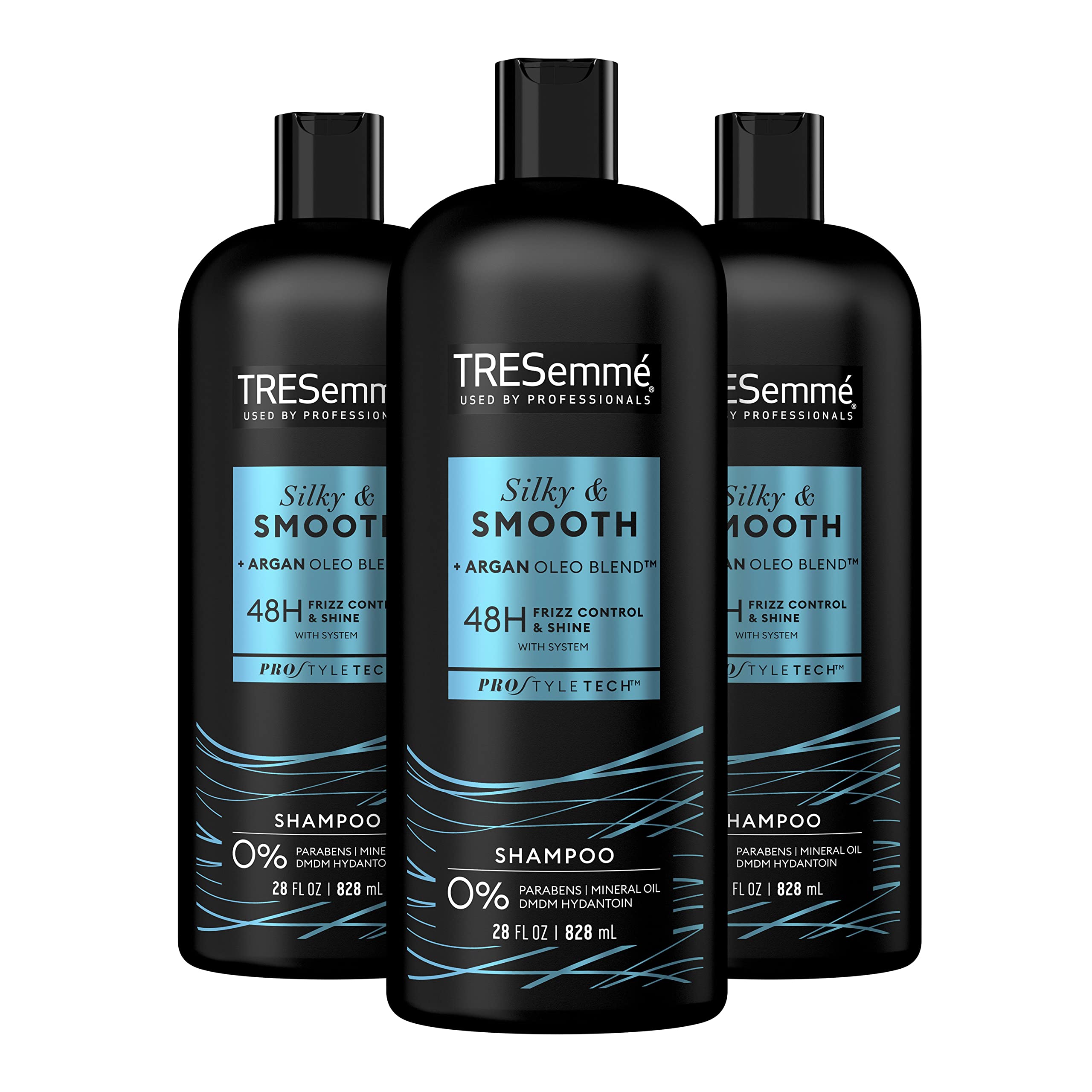 Version 1.0.0 TRESemmé Shampoo Smooth and Silky 3 Count Tames and Moisturizes Dry Hair With Moroccan Argan Oil For Professional Quality Salon-Healthy Look And Shine 28 oz - Image 1