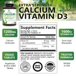 Calcium 1200 mg Plus Vitamin D3, Bone Health & Immune Support - Nature's Calcium Supplement with Extra Strength Vitamin D for Extra Strength Carbonate Absorption Dietary Supplement - 120 Tablets - Image 9